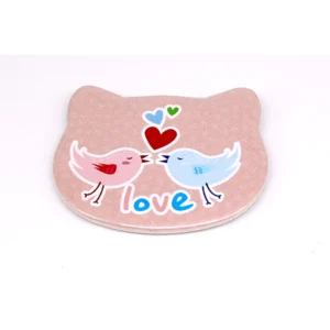 缶バッジ　花エンボス　うすべに　動物型