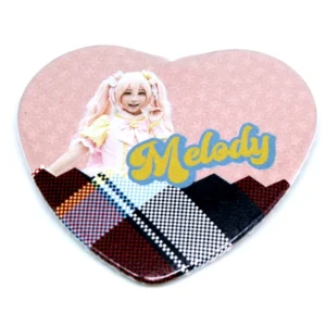 缶バッジ　花エンボス　うすべに　ハート型