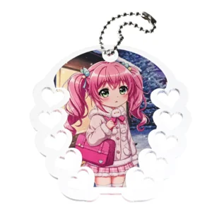 アクリルキーホルダー ハートフレーム 両側