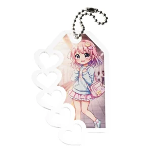 アクリルキーホルダー ハートフレーム 片側